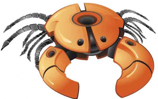 Dessin Animé Électrique Transparent Engrenage Crabe Robot Led